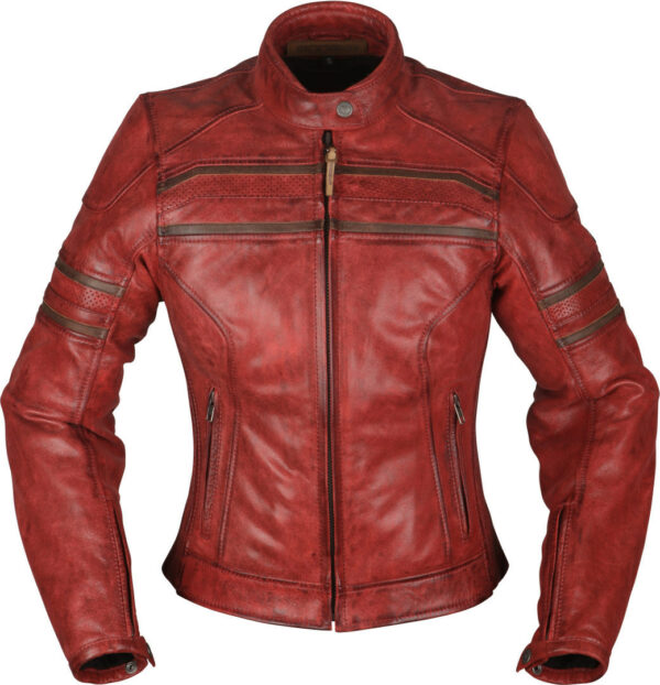 Modeka Iona Damen Motorrad Lederjacke, rot, Größe 36, rot, Größe 36