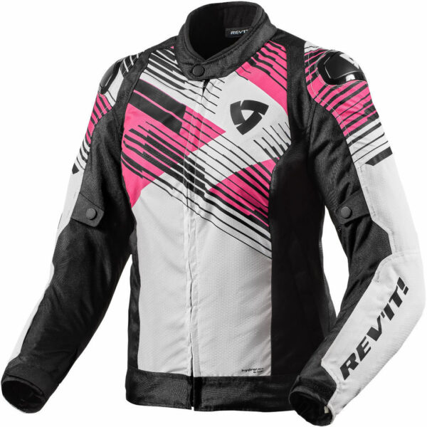 Revit Apex H2O Damen Motorrad Textiljacke, schwarz-weiss-pink, Größe 34, schwarz-weiss-pink, Größe 34