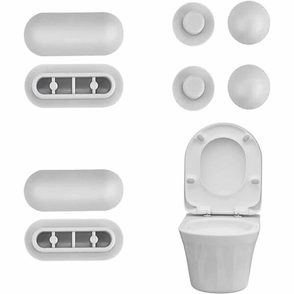4 Stück Betterlife Kunststoff-Toilettensitzpolster, mit 4 Toilettendeckel-Abstandshaltern, strapazierfähige Toilettensitzpuffer, Toilettensitzpuffer,