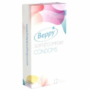 Beppy Kondome "Beppy "Comfort" feuchte Kondome in Komfortgröße" Packung mit, 12 St., bewährte Qualität von BEPPY - feucht und zuverlässig an allen Tagen, 56mm Breite