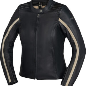 IXS Stripe Damen Motorrad Lederjacke, schwarz, Größe 38, schwarz, Größe 38