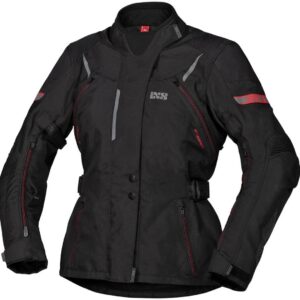 IXS Tour Liz-ST Damen Motorrad Textiljacke, schwarz-rot, Größe M, schwarz-rot, Größe M