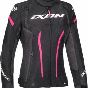 Ixon Striker Damen Motorrad Textiljacke, schwarz-pink, Größe S, schwarz-pink, Größe S