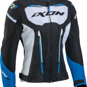 Ixon Striker WP Damen Motorrad Textil Jacke, schwarz-weiss-blau, Größe S, schwarz-weiss-blau, Größe S
