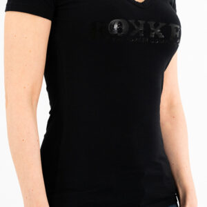 Rokker Lady T-Shirt, schwarz, Größe XS für Frauen, schwarz, Größe XS