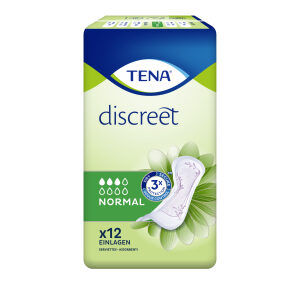 TENA Discreet Normal Slipeinlagen, Hygieneeinlagen für leichte bis mittlere Blasenschwäche ausgelegt, 1 Packung = 12 Stück