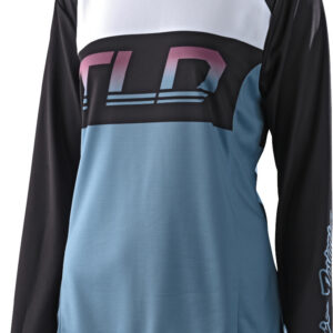Troy Lee Designs GP Icon Damen Motocross Jersey, schwarz-weiss-blau, Größe S, schwarz-weiss-blau, Größe S