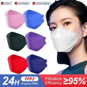 10PCS Adult KN95 Masks Fish Shape 3D Colores Mascarillas FFP2 FPP2 Approved 4 Layers Dust Face Mouth Mask Safety Masque FFP2 CE