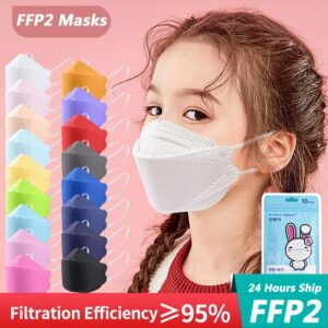 10pcs Kids FFP2 Masks Colores Fish Shape 4 Layers Niños Mascarillas FPP2 Homologada Infantil Mask Niñas Children FFP2mask маска