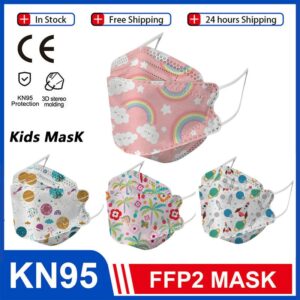 Mascarillas FFP2 Children 4-12 Years Kids KN95 Mask españa FPP2 Masks Child KN 95 Fish Masks 4 Layers FFP 2 Childrens Face Mask