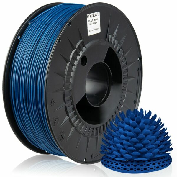 10 x Midori 3D Drucker 1,75mm pla Filament 1kg Spule Rolle Premium Blau Metallic - Blau Metallic