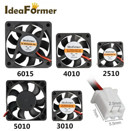 3D Drucker Fan 12V 24V 5V 6015 5010 4010 3010 2510mm Kühlung Turbo Fan Bürstenlosen Mit 2Pin XH 2,54