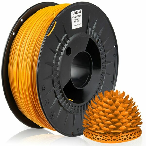 4 x MIDORI® 3D Drucker 1,75mm PETG Filament 1kg Spule Rolle Premium Signalgelb RAL1003 - Signalgelb