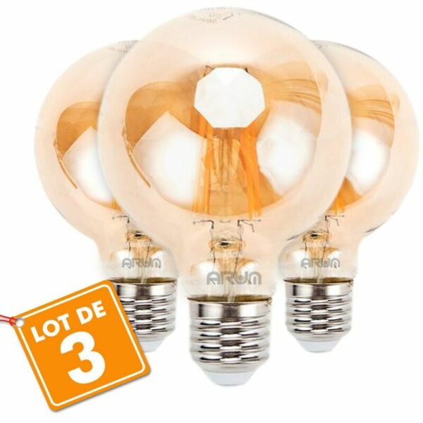 Los mit 3 LED-Lampen E27 G80 Amber Filament 6W
