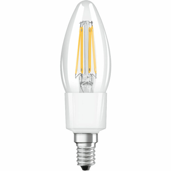 Smarte LED-Lampe mit Wifi Technologie, Sockel E14, Dimmbar, Warmweiß (2700K), Kerzenform, Klares Filament, Ersatz für herkömmliche 40W-Glühbirnen,