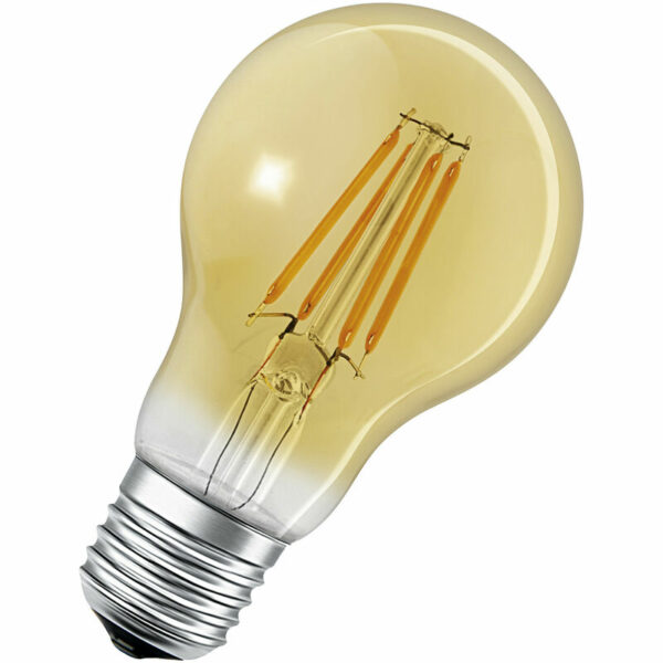 Smarte LED-Lampe mit ZigBee, Sockel E27, Dimmbar, Warmweiß (2400K), Goldene Birnenform, Klares Filament, Ersatz für 55W-Glühbirnen, steuerbar mit