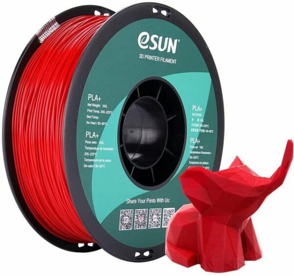 eSUN3D Filament eSUN 3D Drucker Filament 1,75 mm PLA+ 1kg Spule, Feuerrot, Ø1,75±0,03mm, versch. Farben