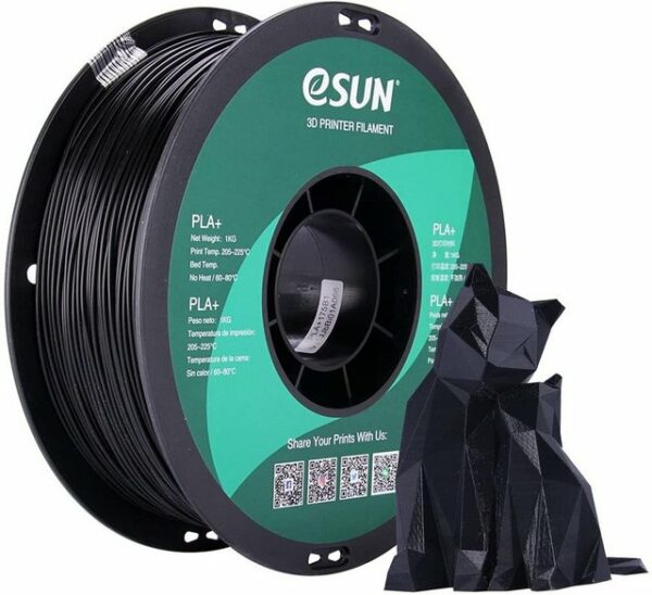 eSUN3D Filament eSUN 3D Drucker Filament 1,75 mm PLA+ 1kg Spule, schwarz, Ø1,75±0,03mm, versch. Farben