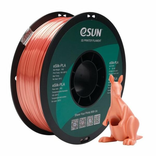 eSUN3D Filament eSUN 3D Drucker Silk Filament 1,75mm PLA Einzeln /2-Spulen Set, Einzelpack, Metallglänzend, Ø1,75+/-0,05mm, Silk PLA, Seiden PLA