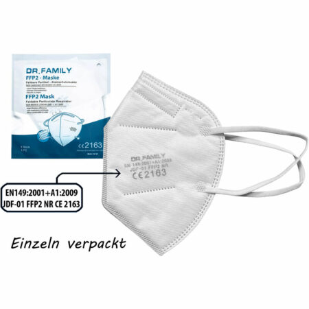 10 x Dr.family FFP2 Set Atemschutzmaske 5 Lagig Mundschutz Maske Mund Nasen Schutz ce 2163 Zertifikat