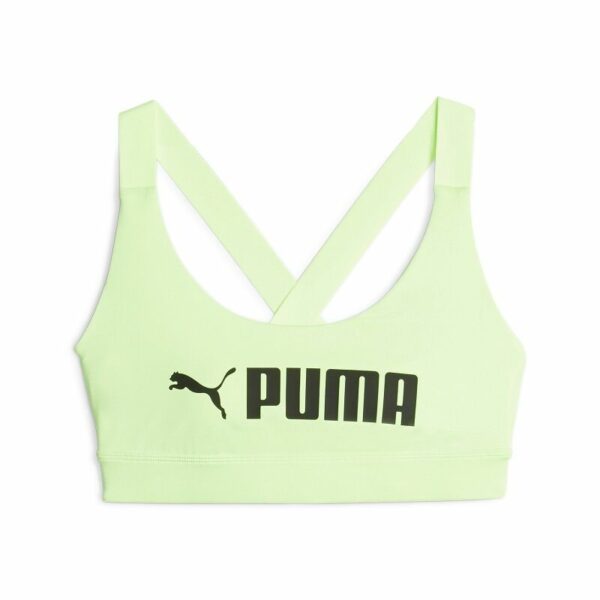 Puma Mid Impact Sport BH Damen - neongelb