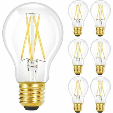 ZMH 6 Stück LED Gluehbirne E27 Vintage Lampe - A60 Leuchtmittel edison Light Bulb 2700K 4W Glühlampe Warmweiß Filament Retro Birne Glas Antike