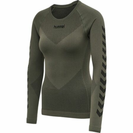 hummel First Seamless Langarm Shirt Damen - dunkelgrün -XL/2XL