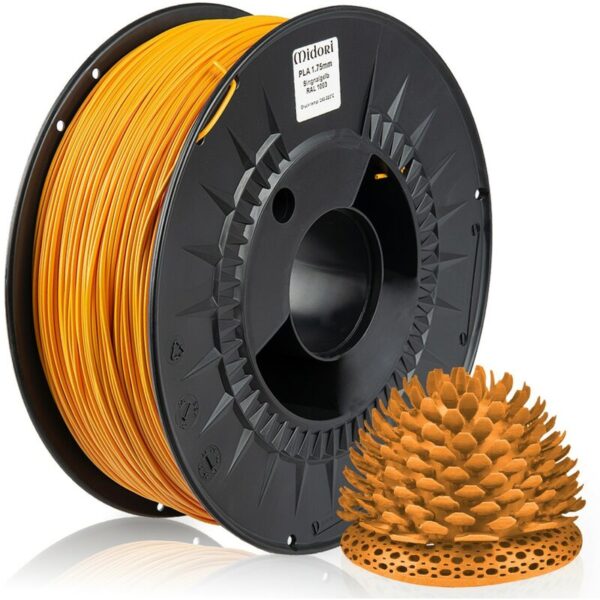 20 x Midori 3D Drucker 1,75mm pla Filament 1kg Spule Rolle Premium Signalgelb RAL1003 - Signalgelb