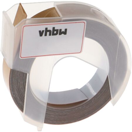 3D Prägeband-Schriftband-Kassette kompatibel mit Dymo 1765, 1805, 1855, Jet, Junior, Mini Etiketten-Drucker 9mm Weiß auf Gold - Vhbw