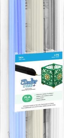 3Doodler CREATE FILAMENT PLA 3 COLORS PL-CLEAR-75 Polyacticsäure (PLA) Fluoreszierendes Blau - Transparent - Weiß 2 g (PL-CLEAR-75)