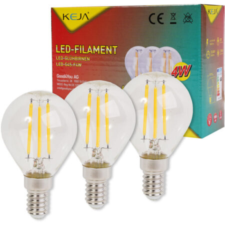 3x led Filament Tropfen Glühbirnen 4W / 40W