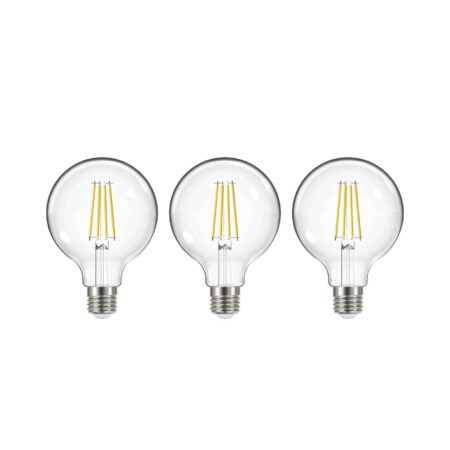 LED-Filament, klar, E27, G95, 3,8W, 2700K, 806lm, 3er-Set