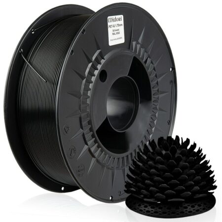 Midori - 10 x ® 3D Drucker 1,75mm petg Filament 1kg Spule Rolle Premium Schwarz RAL9005 - Schwarz