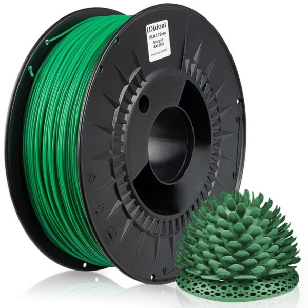 Midori - 3 x ® 3D Drucker 1,75mm pla Filament 1kg Spule Rolle Premium Minzgrün RAL6029 - Minzgrün