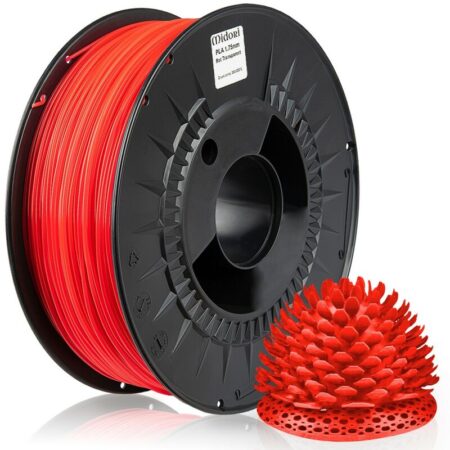 Midori - 3D Drucker 1,75mm pla Filament 1kg Spule Rolle Premium Rot Transparent - Rot Transparent