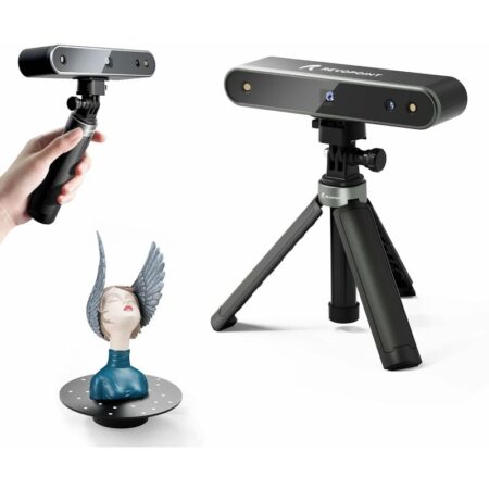 Revopoint - pop 2 3D-Scanner 10FPS, 0,05mm Präzisions-Handheld 3D-Scanner und Desktop-3D-Scanner für den 3D-Druck, mit 5000-mAh-Powerbank, Handstativ