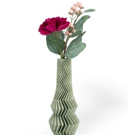 Shapes - Decorations Dekovase Zigzag One - Exclusive by Martin Žampach, Vase, 10 Farben, 3D-Druck (Einzelmodell, Vase mit Reagenzglas zur Nutzung mit Wasser), Wasserdicht, Leichte Struktur innerhalb des Materials (Rillung)