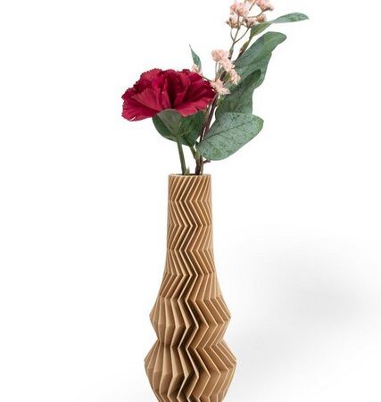 Shapes - Decorations Dekovase Zigzag One - Exclusive by Martin Žampach, Vase, 10 Farben, 3D-Druck (Einzelmodell, Vase mit Reagenzglas zur Nutzung mit Wasser), Wasserdicht, Leichte Struktur innerhalb des Materials (Rillung)