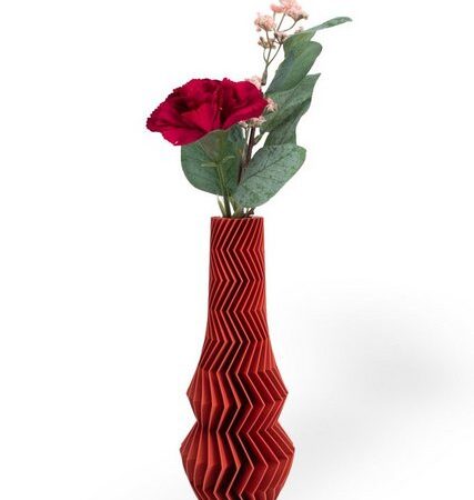 Shapes - Decorations Dekovase Zigzag One - Exclusive by Martin Žampach, Vase, 10 Farben, 3D-Druck (Einzelmodell, Vase mit Reagenzglas zur Nutzung mit Wasser), Wasserdicht, Leichte Struktur innerhalb des Materials (Rillung)