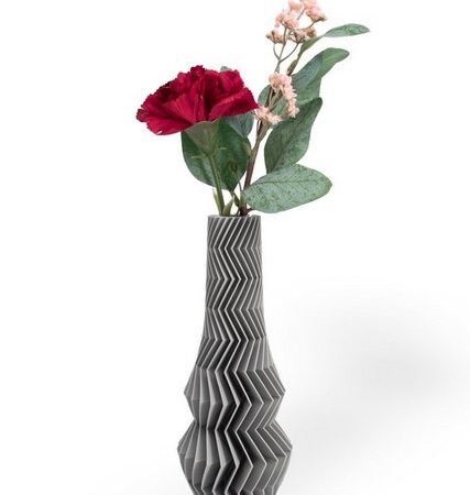 Shapes - Decorations Dekovase Zigzag One - Exclusive by Martin Žampach, Vase, 10 Farben, 3D-Druck (Einzelmodell, Vase mit Reagenzglas zur Nutzung mit Wasser), Wasserdicht, Leichte Struktur innerhalb des Materials (Rillung)