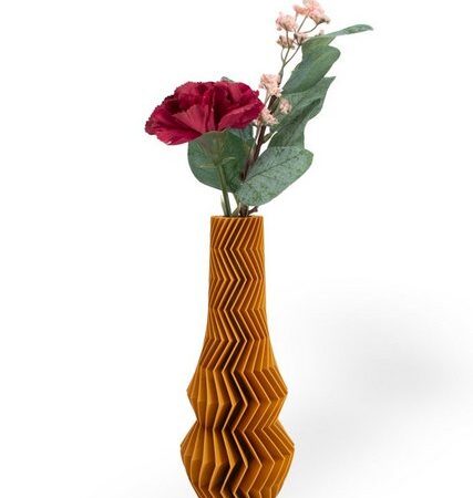 Shapes - Decorations Dekovase Zigzag One - Exclusive by Martin Žampach, Vase, 10 Farben, 3D-Druck (Einzelmodell, Vase mit Reagenzglas zur Nutzung mit Wasser), Wasserdicht, Leichte Struktur innerhalb des Materials (Rillung)