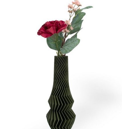 Shapes - Decorations Dekovase Zigzag One - Exclusive by Martin Žampach, Vase, 10 Farben, 3D-Druck (Einzelmodell, Vase mit Reagenzglas zur Nutzung mit Wasser), Wasserdicht, Leichte Struktur innerhalb des Materials (Rillung)