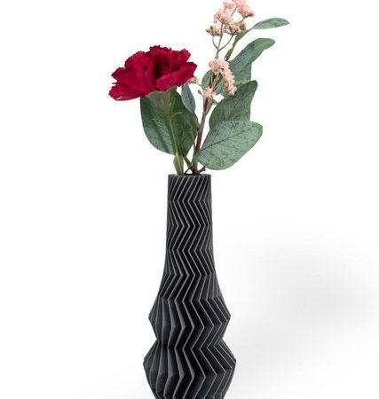 Shapes - Decorations Dekovase Zigzag One - Exclusive by Martin Žampach, Vase, 10 Farben, 3D-Druck (Einzelmodell, Vase mit Reagenzglas zur Nutzung mit Wasser), Wasserdicht, Leichte Struktur innerhalb des Materials (Rillung)