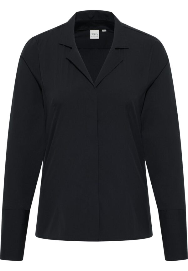 Signature Shirt Bluse in schwarz unifarben