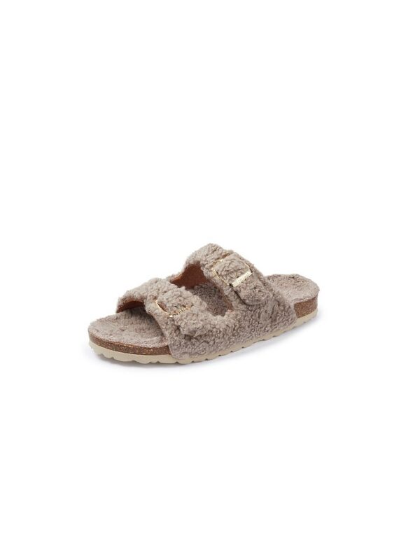 THIES - Pantolette Borreguito Organic, beige, Gr. 36, Kunstfaser