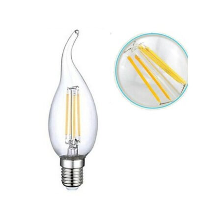 Trade Shop Traesio - led lampe glühbirne 4W E14 kaltweiss flamme windstop filament