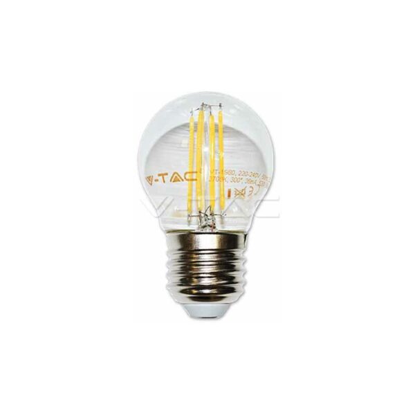 VT-1980 4W led Birne E27 Filament G45 300° 400Lm weiss 6000K - Transparent