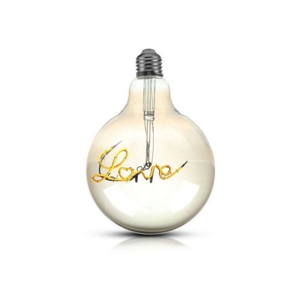 VT-2205 5W led globus lampe filament 'love' E27 G125 warmweiß 2200K smoky bernstein glas - sku 2700 - Rose Gold - V-tac