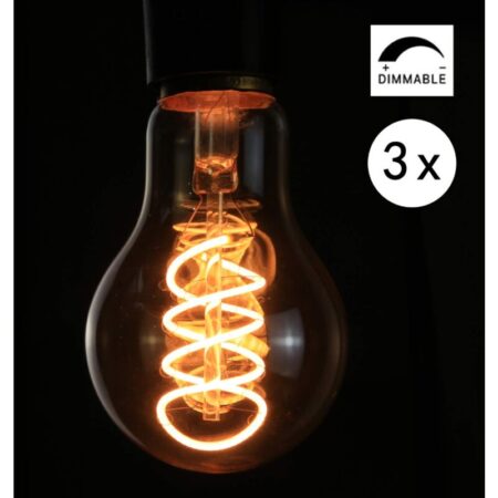 ZMH - 3X led Edison Gluehbirne E27 Vintage Retro Glühlampe 4W led Dekorative Antike Lampen, A60 Warmweiß 2200K Filament Bulb Ideal für Nostalgie und