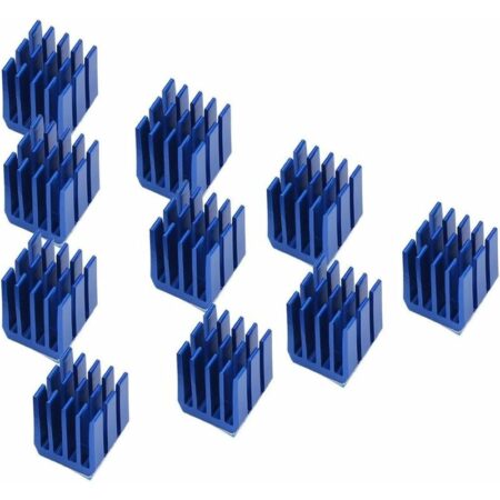 10er-Pack blaue Aluminium-Schrittmotor-Kühlrippen für TMC2100 3D-Drucker(9912MM) Longziming